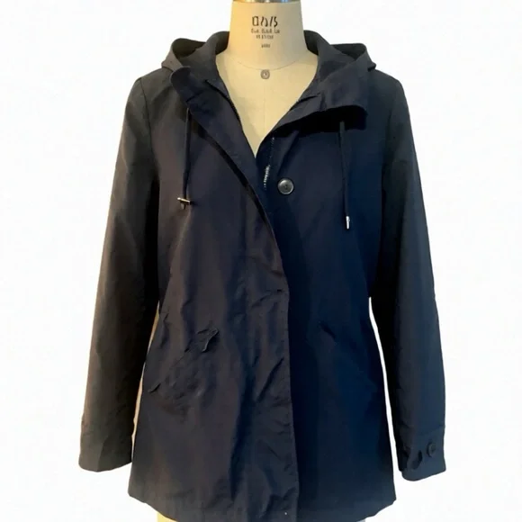 Lands' End Navy Hooded Jacket - Picture 2 of 6